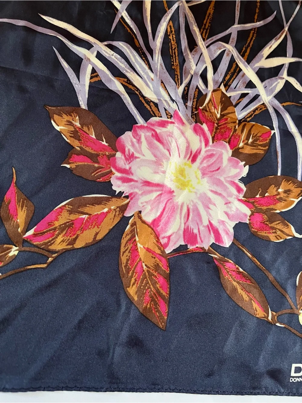 Donna Karan Rectangular Floral Silk Scarf